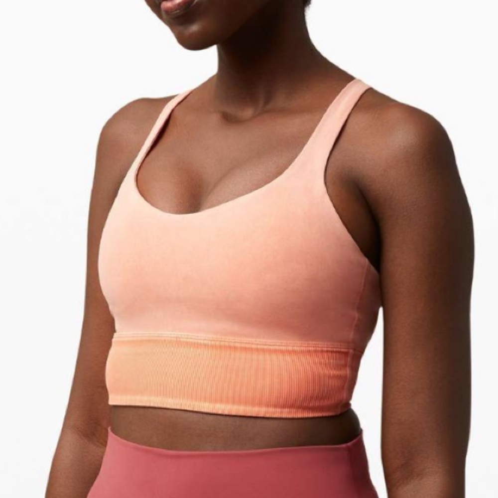 Lululemon Free To Be Bra Long Line *Rib Snow Wash Washed Rustic Coral